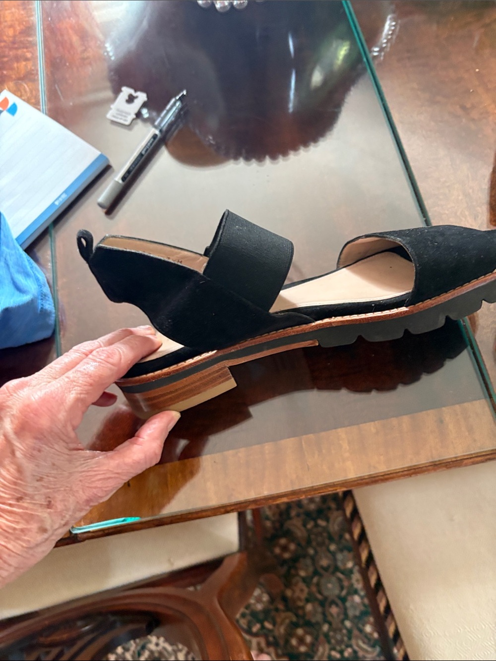 Stuart Weitzman Black Open-Toe Slingback Sandals